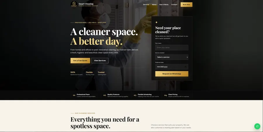 Smart Cleaning Services website preview